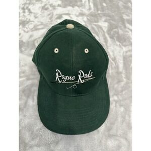 Rogue Rods Fishing Hat Cap Snapback Adjustable Snap‎ Back Green Bass Poles EUC